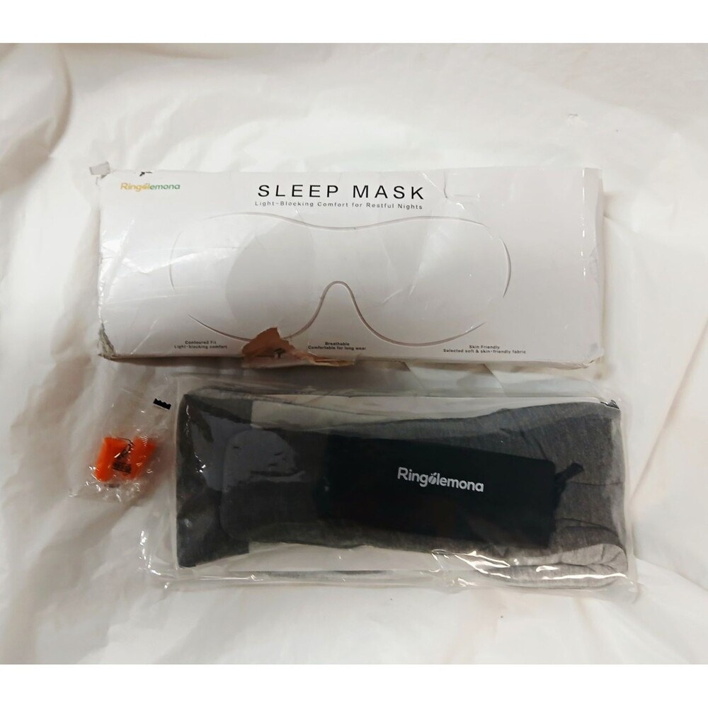 Ringolemona Gray Single Sleep Mask, Light-Blocking Comfort for Restful Sleep